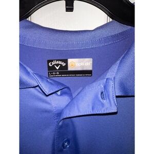Callaway Mens Golf Polo Shirt Opti Dri Periwinkle Blue Short Sleeve Size L